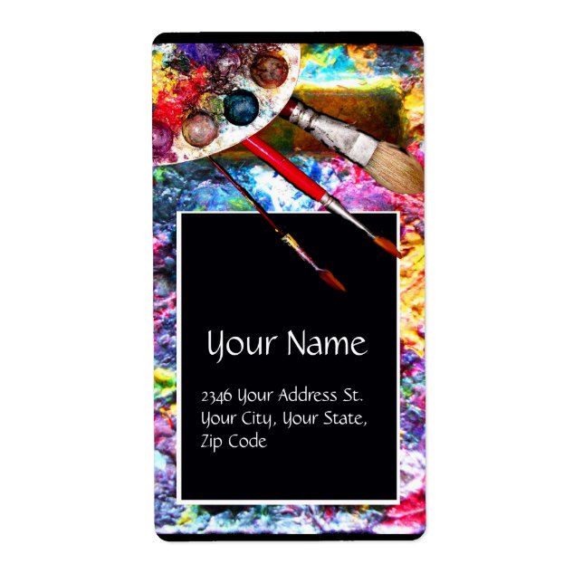 ARTIST COLOR PALETTE AND BRUSHES,Black (Front)