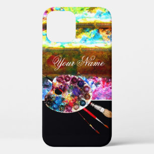 ARTIST COLOR PALETTE AND BRUSHES ,Black iPhone 12 Case