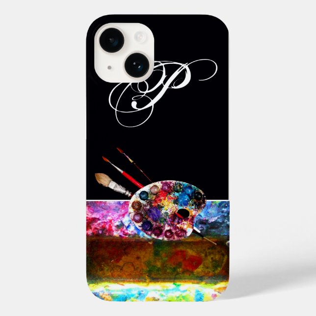 ARTIST COLOUR PALETTE MONOGRAM Black Case-Mate iPhone Case (Back)