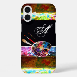 ARTIST COLOUR PALETTE MONOGRAM Black iPhone 16 Plus Case