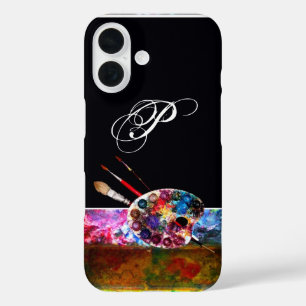 ARTIST COLOUR PALETTE MONOGRAM Black iPhone 16 Case
