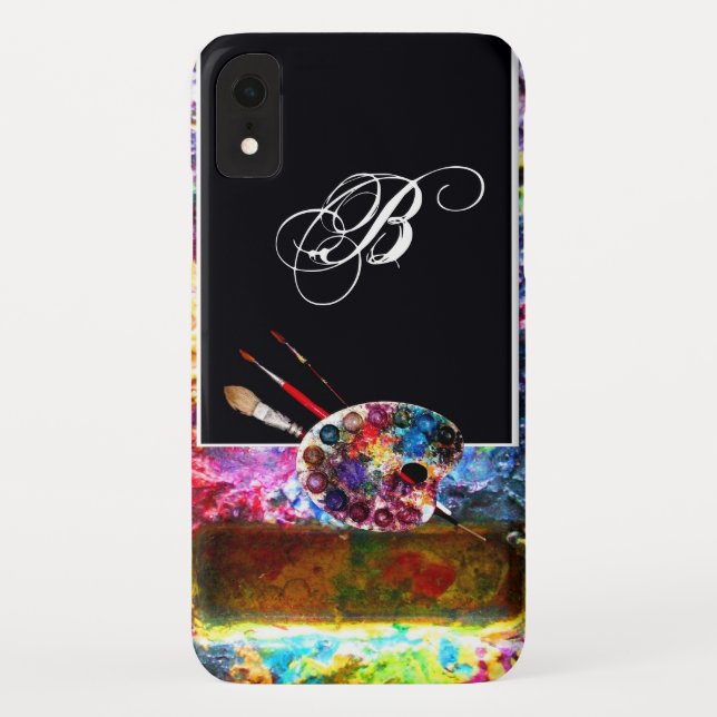 ARTIST COLOUR PALETTE MONOGRAM Black Case-Mate iPhone Case (Back)