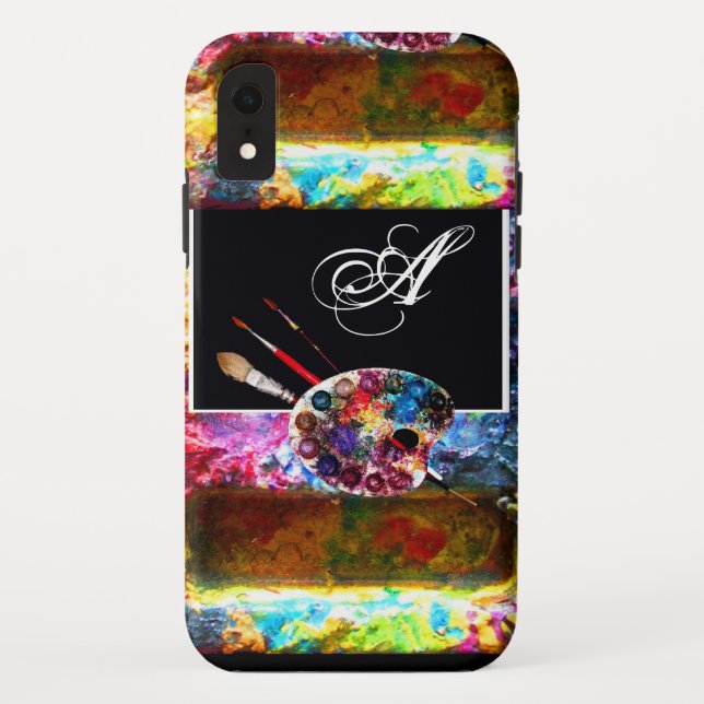 ARTIST COLOUR PALETTE MONOGRAM Black Case-Mate iPhone Case (Back)