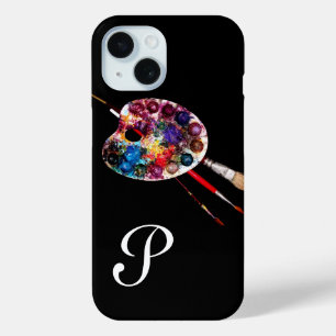 ARTIST COLOUR PALETTE MONOGRAM Black iPhone 15 Case