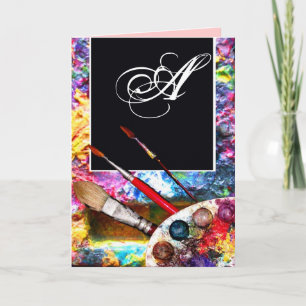 ARTIST COLOUR PALETTE MONOGRAM NOTE CARD