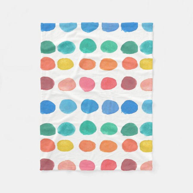 Artist Colour Sample Polka Dots  Fleece Blanket (Front)