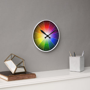 Artist Colour Wheel Rainbow Round Clock