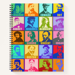 Artist Colourful Mod Pop Art Spiral Notebook