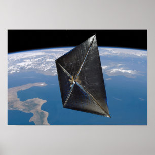Artist concept of NanoSail-D in space Poster