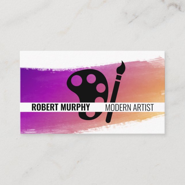 Artist | Content Creator | Brushed Paint Business Card (Front)