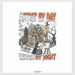 Artist Day Witch Night Halloween Skeleton Painter