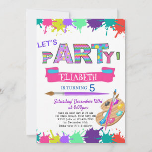 Artist Different Style Birthday Invitation Card