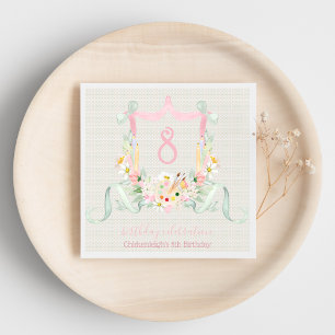 Artist Dusty Pink Greenery Coquette Birthday Napkin