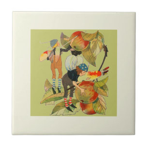 Artist Faeries Painting Fruit Ceramic Tile