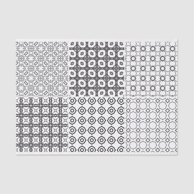 Artist Geometric Circle Grid Black White Texture Tissue Paper (Front)
