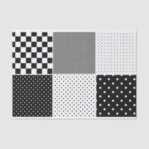 Artist Geometric Dots Squares Black White Texture Tissue Paper