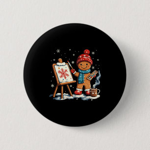 Artist Gingerbread Painter Art Teacher Student Chr 6 Cm Round Badge