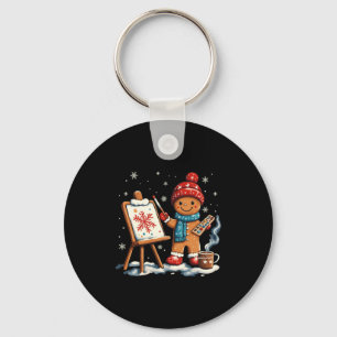 Artist Gingerbread Painter Art Teacher Student Chr Key Ring