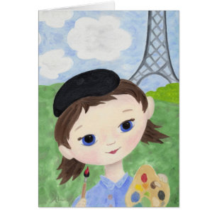Artist Girl blank card