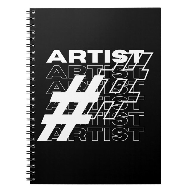 Artist Hashtag Typography Notebook (Front)