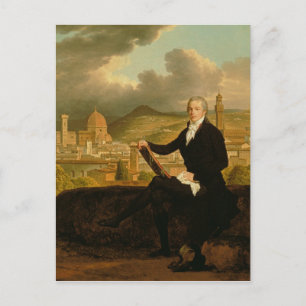 Artist in an Italian City Postcard