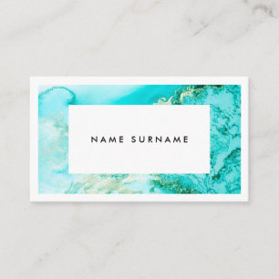 Artist Marble Mint Gold Watercolor Business Card