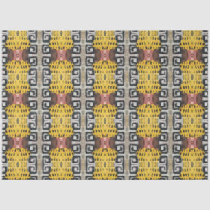 Artist Maroon Yellow Large Abstract Geometric Tissue Paper