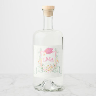 Artist Monogram Graduation Liquor Bottle Label