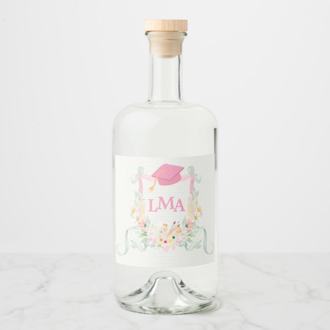 Artist Monogram Graduation Liquor Bottle Label (Front)