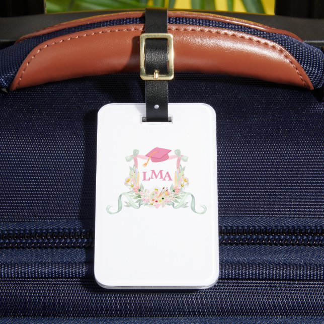 Artist Monogram Graduation Luggage Tag (Front Insitu 2)