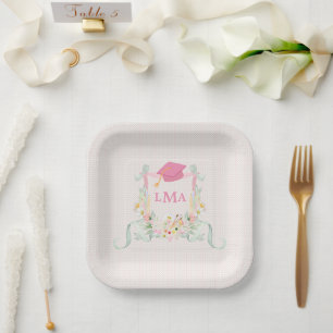Artist Monogram Graduation Paper Plate