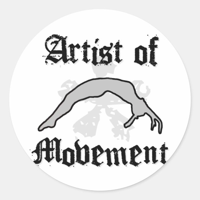 Artist of movement tumbling classic round sticker (Front)