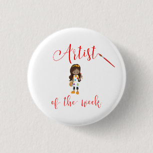 Artist of the Week with Paintbrush 3 Cm Round Badge