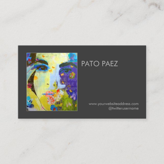 Artist or Photographer Photography Black Photo Business Card (Front)