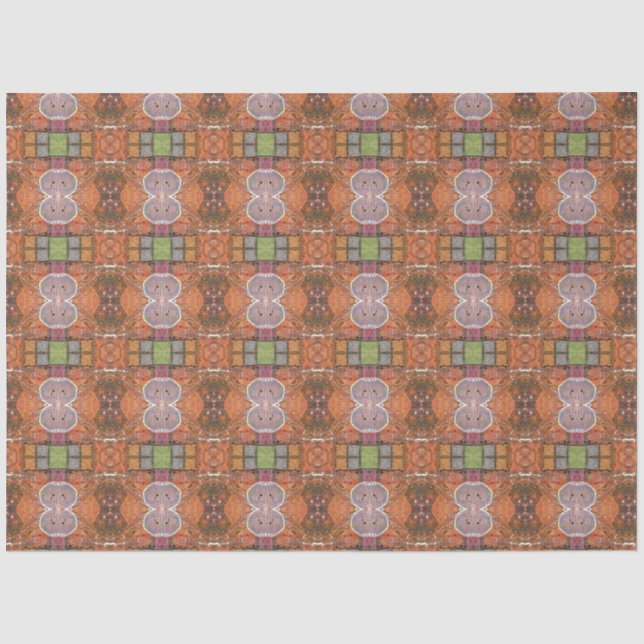 Artist Orange White Large Abstract Geometric Tissue Paper (Front)