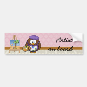 artist owl bumper sticker