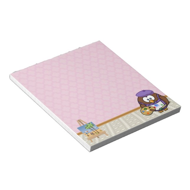 artist owl notepad (Angled)