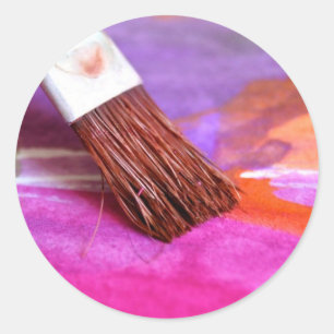 Artist Paint Brush Classic Round Sticker