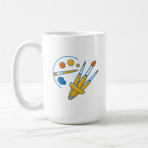 Artist Paint Palette and Brushes Coffee Mug