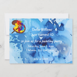 Artist Paint Themed Birthday Invitation