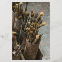 Artist Paintbrushes in Rusty Tin Cans
