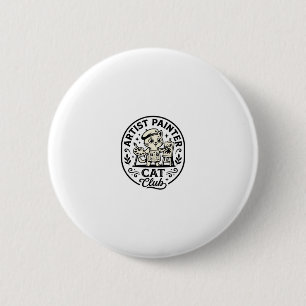 Artist Painter Cat Funny Cat Graphic - Artist Pain 6 Cm Round Badge