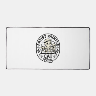 Artist Painter Cat Funny Cat Graphic - Artist Pain Desk Mat