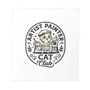 Artist Painter Cat Funny Cat Graphic - Artist Pain Notepad