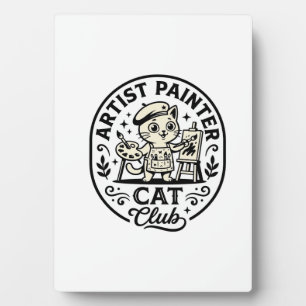 Artist Painter Cat Funny Cat Graphic - Artist Pain Plaque