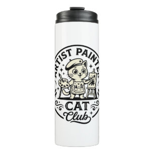 Artist Painter Cat Funny Cat Graphic - Artist Pain Thermal Tumbler