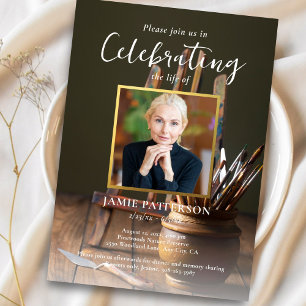 Artist, Painter, Celebration of Life Funeral Photo Invitation