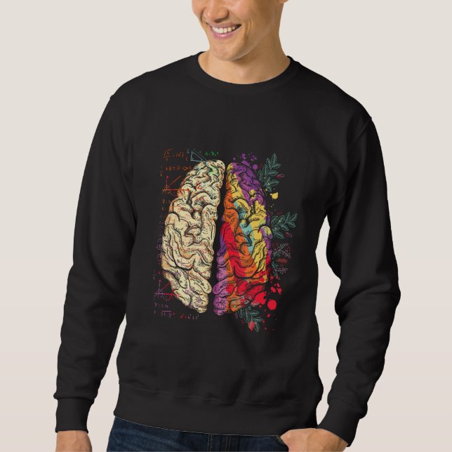 Artist Painter Neuroscience Colorful Human Brain Sweatshirt (Front)