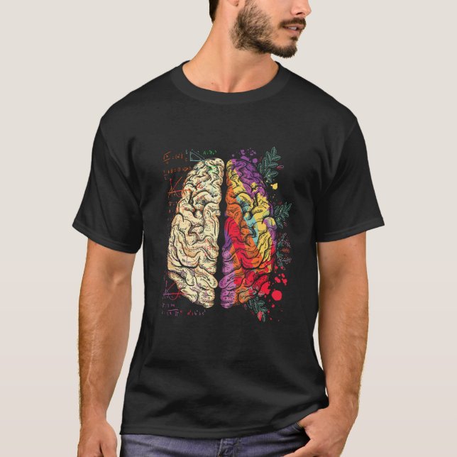Artist Painter Neuroscience Colorful Human Brain T-Shirt (Front)