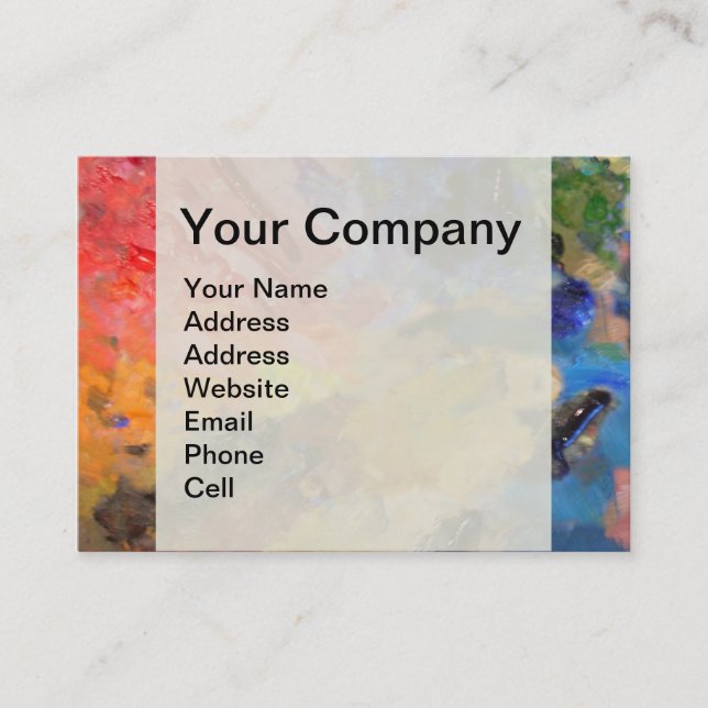 Artist Painter's Palette Colourful Paint  Business Card (Front)